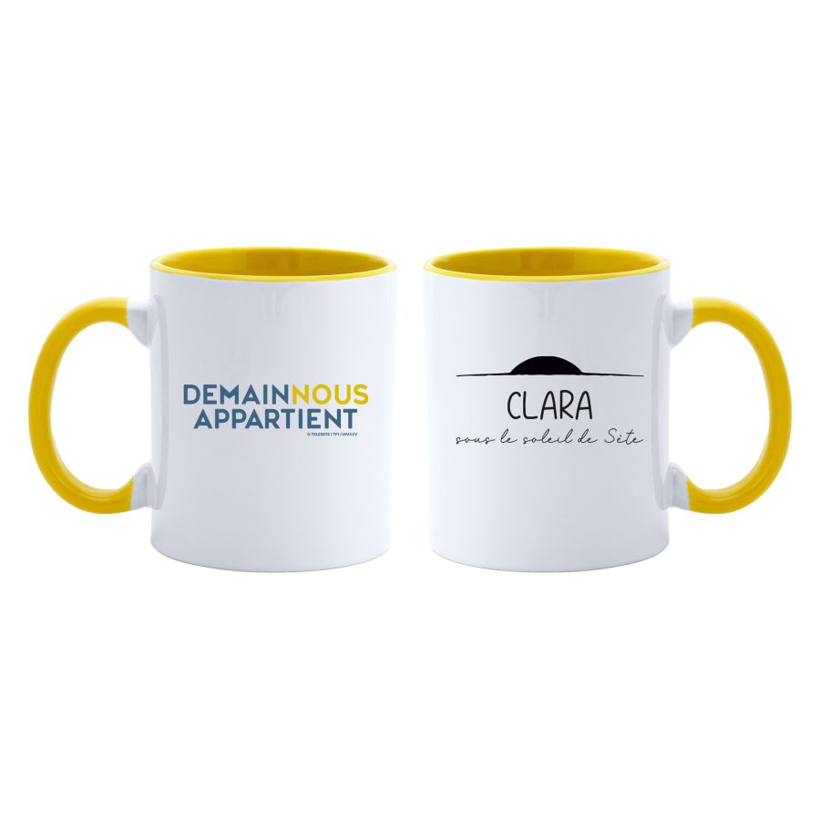 Mug Bicolore JAUNE et BLANC logo DNA avec PERSO