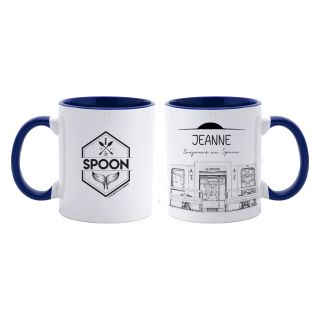 Mug Spoon intérieur bleu à personnaliser 