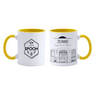 Mug Spoon intérieur jaune à personnaliser